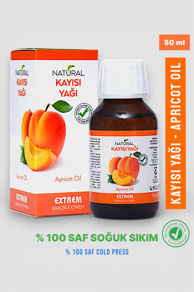 Extrem Natural Soğuk Sıkım Kayısı Çekirdeği Yağı 50 ml - A, E, K Vitamini - Y...