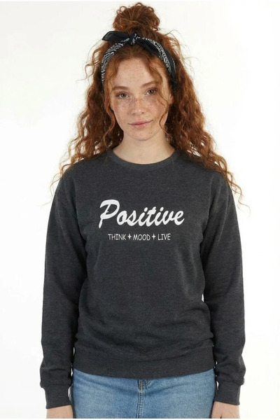 defys Kadın Baskılı Sweat Antrasit