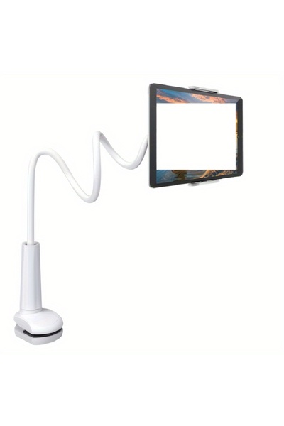 Choice حامل هاتف لوحي دوار 360 درجة، أبيض اللون، 70 سم (27.56 بوصة)، بقاعدة ح...