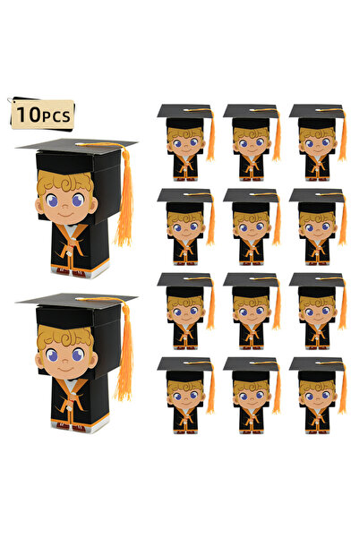 Choice علبة هدايا حلوى للتخرج مكونة من 10 قطع، مقاس 4.5 × 4.5 × 12.5 سم، مثال...