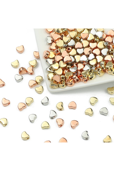 Choice12 100pcs Love 6mm Mixed 100-400pcs Gold Color Beads 4mm 6mm CCB Cube c...