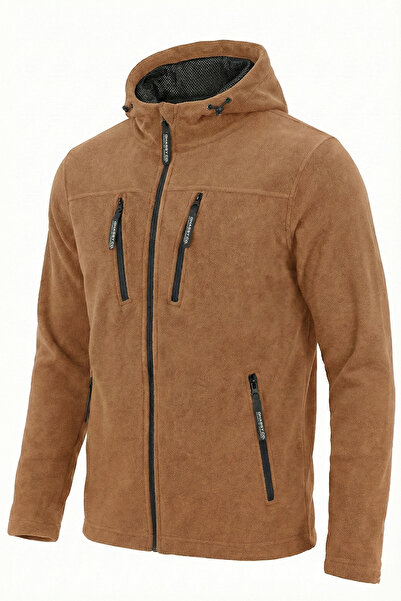 GHASSY CO. Ανδρικό μπουφάν Tan Army Tactical Fleece με κουκούλα