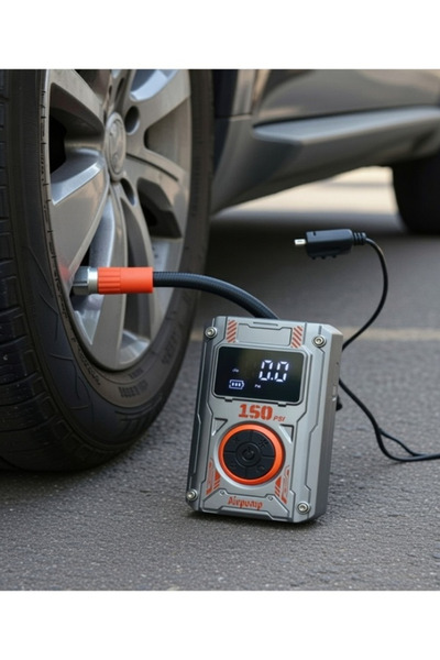 GenelTedarik LASTİK HAVA POMPASI ŞARJLI ÇAKMAK ÇIKIŞLI POMPA ŞARJ ALETİ İKAZ ...