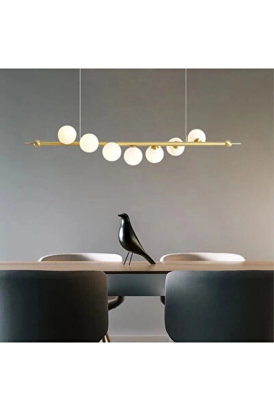 NZL Lighting Lami Altın Renkli Opel Camlı Sarkıt Avize Yemek Odası Avize