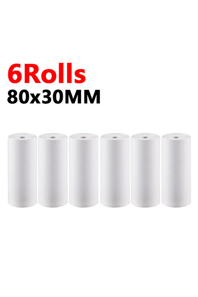 Choice ٦ لفات من ورق الإيصالات الحرارية ٨٠ مم، ٣/٦/١٠ لفات من الورق الأبيض لإ...