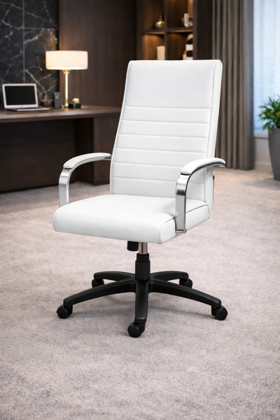 sadık ofis Ergonomik Ofis Koltuğu - Suni Deri, Sabit Kollu, 360 Döner, Ayarla...