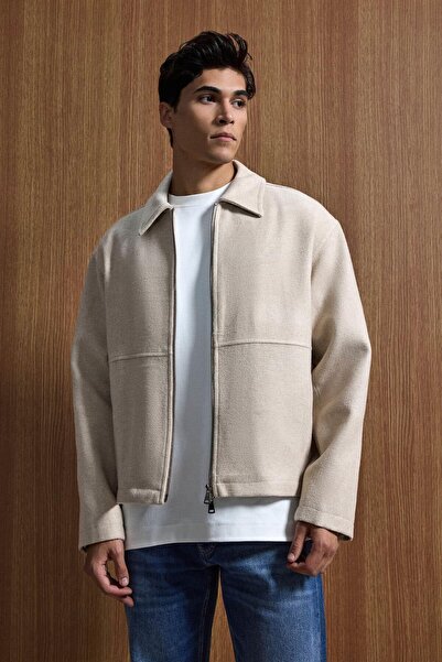 ablukaonline Jachetă pentru bărbați Relax Fit Premium Cashmere, bej