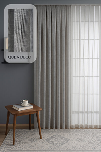 QUBA DECO Premium Series Dense Textured Pleated Tulle Curtain Living Room Bed...