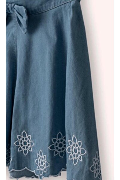 Panço Girls' Indigo Garden Denim Shorts Gkpn0418