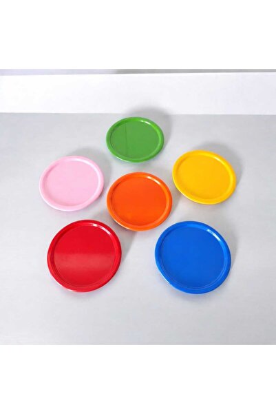 EceAksesuar صينية تقديم معدنية - طقم أطباق شاي معدنية - 6 أطباق شاي و6 صواني ...