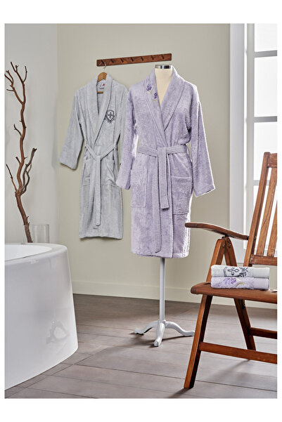 Taç طقم أسرّة ناعم من الخيزران باللون الرمادي اللافندر