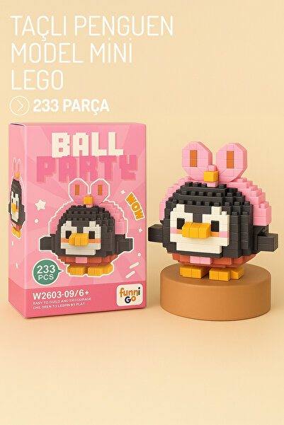 Nandy Home Taçlı Penguen Model Karakter Figürü 3D Yapı Oyuncakları