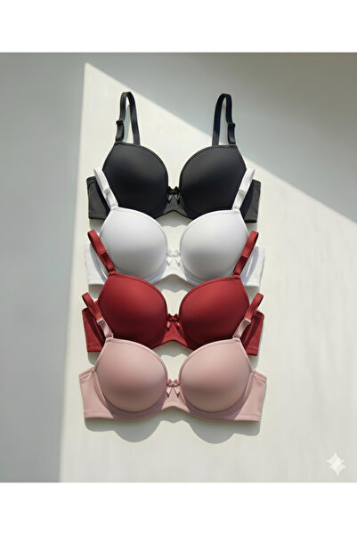 Kerem Giyim Kadın Dolgulu (DESTEKLİ) Balenli Toparlayıcı 4'lü Sütyen Takımı