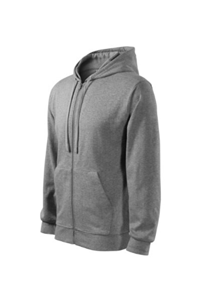Malfini Men's Sweatshirt, Trendy Zipper 410, S Grey
