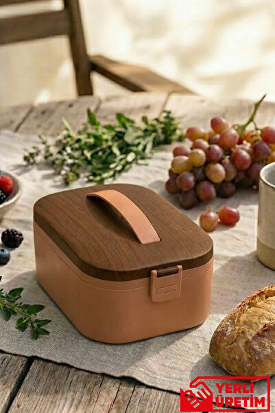 Genel Markalar Lunchee - Çelik Bölmeli Sızdırmaz Ahşap Görünümlü Vakum Kapakl...