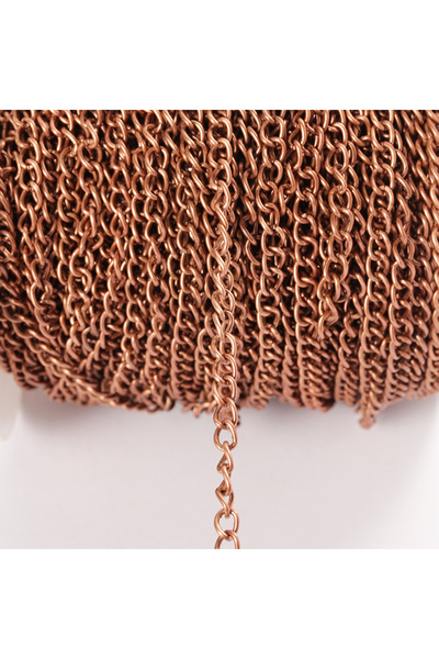 Choice9 سلسلة معدنية رفيعة مسطحة بطول مترين من النحاس الأحمر 3.5 مم، قابلة لل...