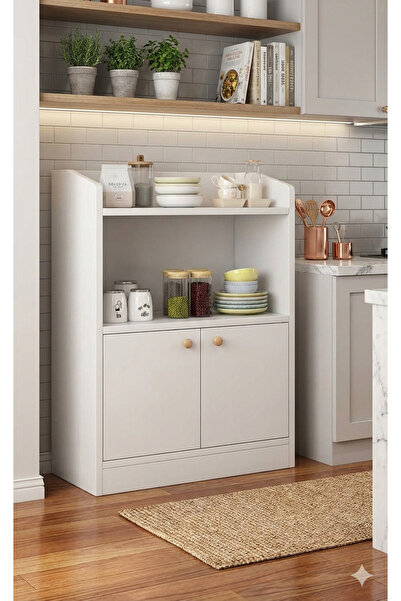 EXPERT خزانة قهوة، طاولة قهوة مثبتة على الحائط، 50×30×80 سم، أبيض دافئ