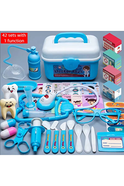 Choice مجموعة أدوات طبية زرقاء مكونة من 42 قطعة للعب الأدوار (طبيب/ممرضة) مع ...