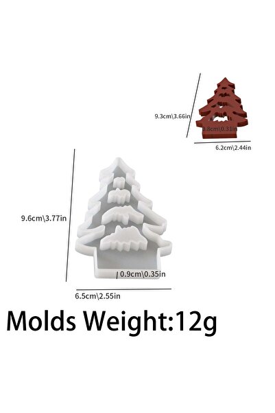 Choice قالب سيليكون لحامل شموع سلسلة عيد الميلاد 05، تصميم منزل مجوف لشجرة عي...