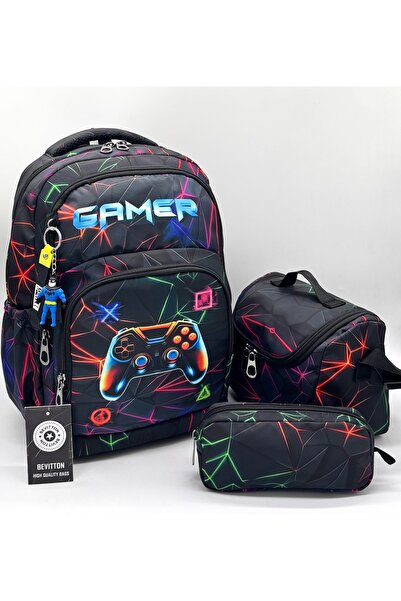 Bevitton Набір з 3 предметів для хлопчика: шкільний рюкзак - з малюнком персо...