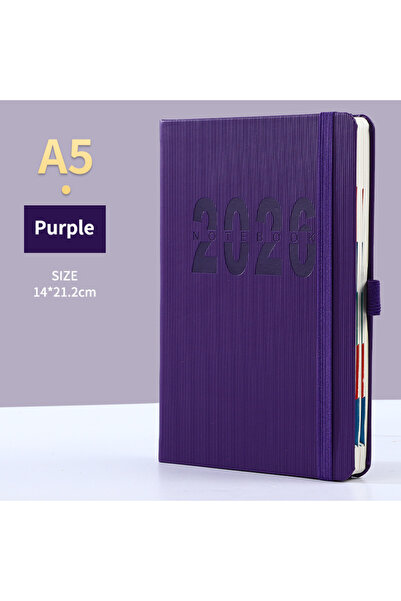 Choice مخطط إنتاجية ومتتبع عادات A5 بنفسجي - 400 صفحة - مجموعة 2026 - تحديد ا...