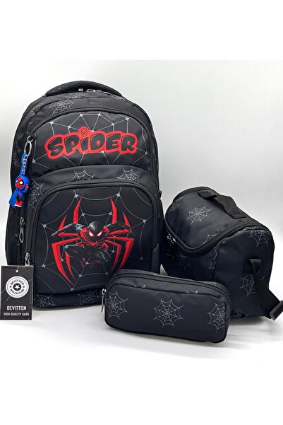 Bevitton Set de 3 modele de caractere, rucsac gri pentru școala primară pentr...