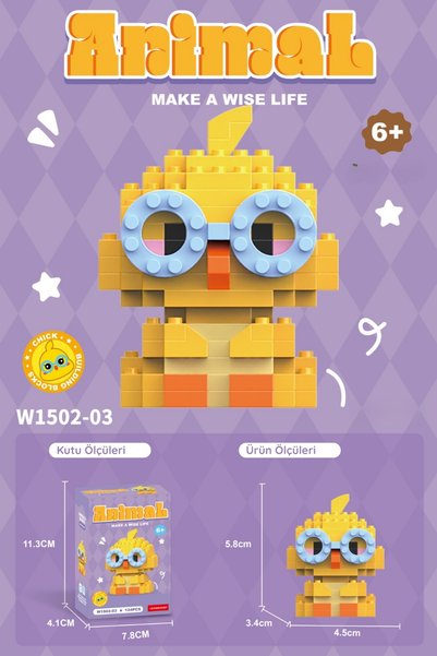 Nandy Home Chick with Glasses Model Character Figure 3D Building Toys