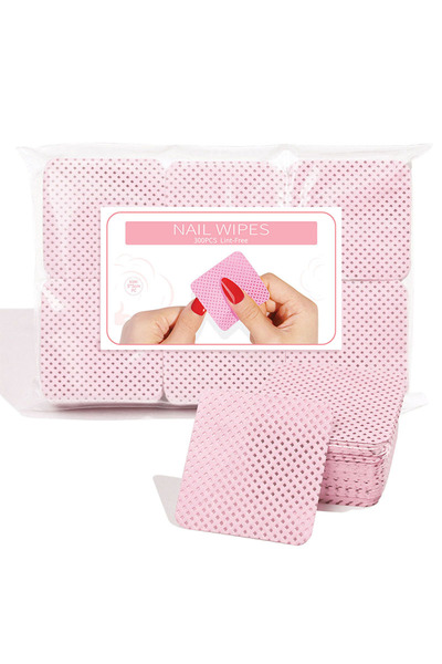 Choice منديل مزيل طلاء الأظافر الوردي الخالي من الوبر، 300 قطعة/عبوة، مناديل ...