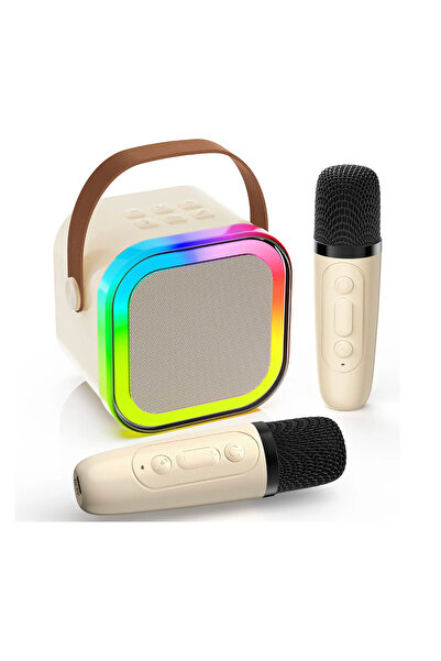 Razo Set Mini Karaoke Cu Boxa Bluetooth Si Cu 2 Microfoane Wireless, Multi-fu...