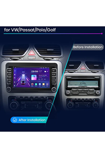 ArisNavi Navigație auto JunSun Android cu CarPlay, 4GB RAM, ecran de 7", 8 nuclee (pentru VW/Skoda)