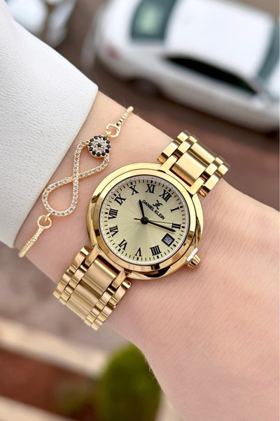 Daniel Klein Altın Renk 30,5 mm 2 Yıl Garantili Kadın Kol Saati ve Bileklik