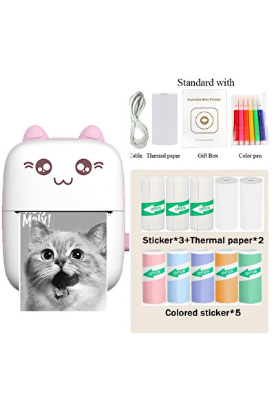 Choice3 طابعة حراري محمولة صغيرة الحجم لاسلكية بتقنية بلوتوث، 10 قطع، لون ورد...