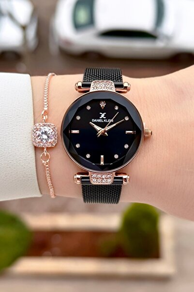 Daniel Klein Kasası Bakır Kordonu Black Renk 32 mm Kadın Kol Saati ve Bileklik