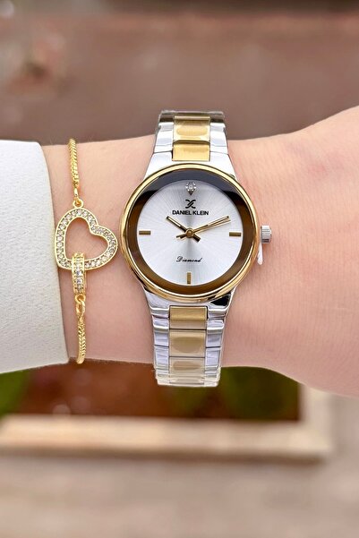 Daniel Klein Pırlantalı Sarı Silver Renk 30 mm 24 Ay Garantili Kadın Kol Saat...