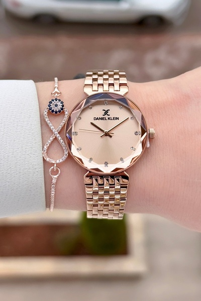 Daniel Klein Bronz Renk 24 Ay Garantili Kadın Kol Saati ve Bileklik