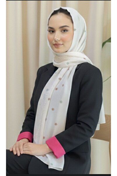 Veil Designer طرحة بوال بقماش ياباني تطريز .زهور ملونه المقاس : 60 * 190