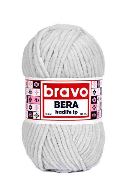 Bravo Bera 906 Light Gray Velvet Yarn Knitting Yarn