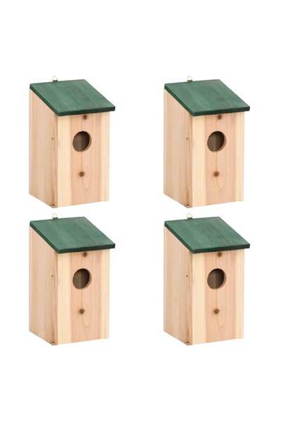 vidaxl Bird Houses 4 pcs Wood 12x12x22 cm
