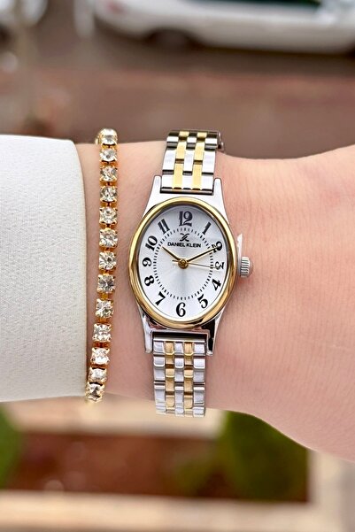 Daniel Klein Sarı Silver Renk 24 Ay Garantili Rakamlı Kadın Kol Saati ve Bile...