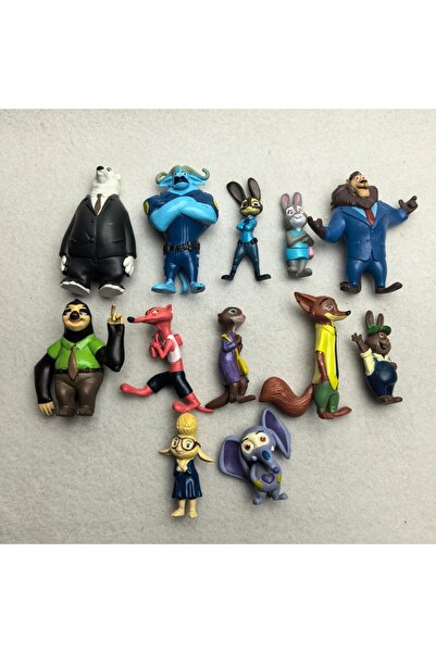 Choice مجموعة من 12 قطعة من مجسمات حيوانات زوتوبيا: أرنب، جودي هوبس، ثعلب، ني...