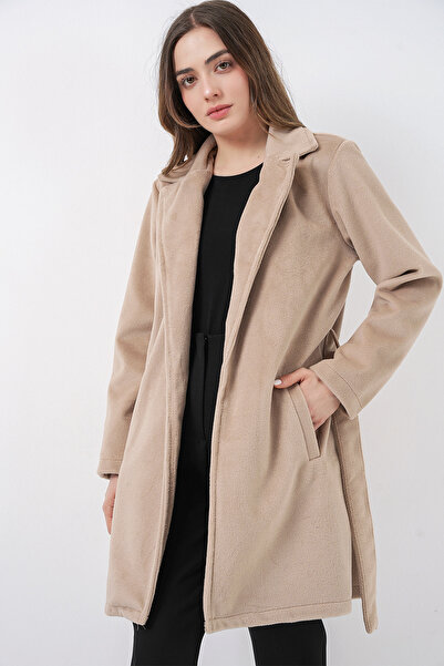 Bigdart Women's Belted Coat 9171 - Beige