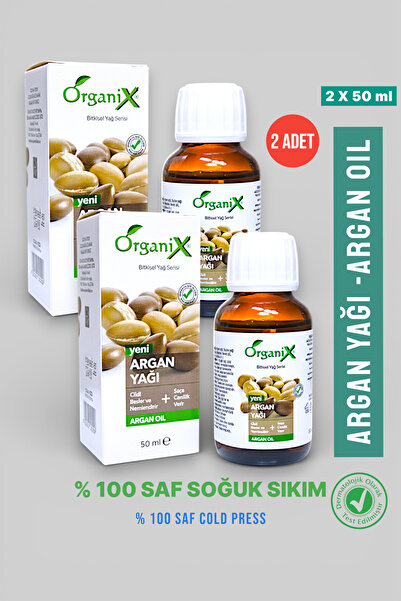 Organix 2 Adet %100 Saf Soğuk Sıkım Argan Yağı | Cilt, Saç Ve Tırnak Bakım Ya...