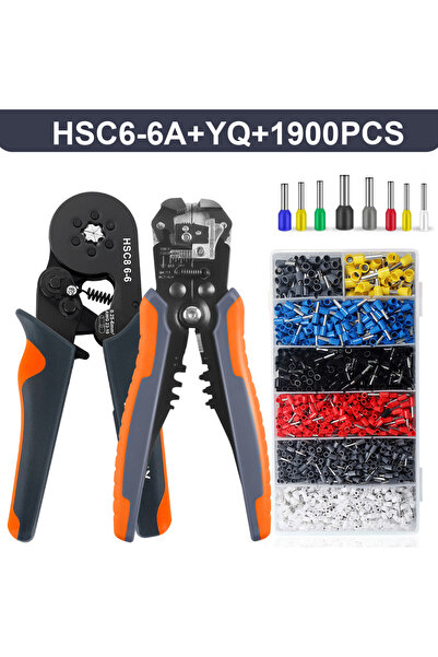 Choice مجموعة أدوات ضغط أطراف الأسلاك 6-6A YQ، 1900 قطعة، كماشة ضغط ذاتية الض...