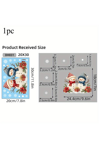 Choice قطعة واحدة من ملصقات نوافذ رجل الثلج لعيد الميلاد، قابلة للإزالة، ملصق...