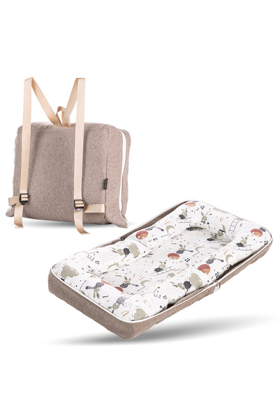 Little Story - عش محمول وسرير نوم للأطفال - بني