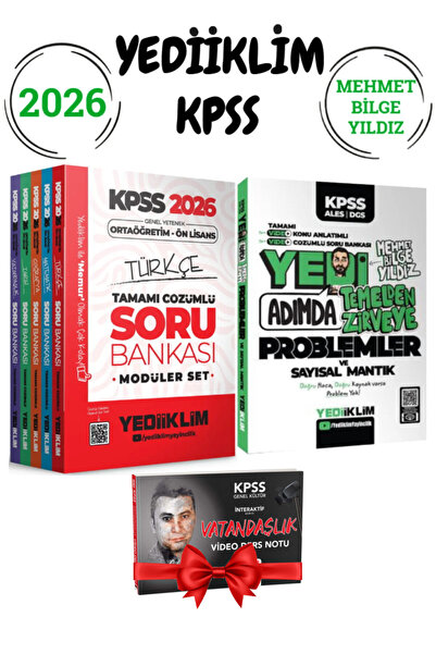 Yediiklim Yayınları KPSS 2026 Ortaöğretim Ön Lisans Modüler Soru Bankası+ Meh...