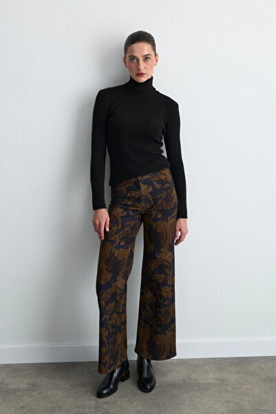 Gusto Anka Collection Canvas Bell Bottom Trousers - Navy Blue