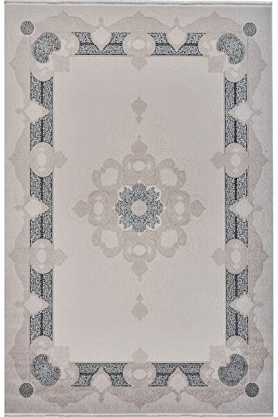 Esiliva 13919 Natural Yarn Blue Viscose Classic Living Room Rugs