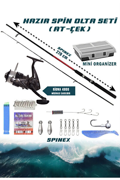 SAZAN RİG Hazır Spin Olta Seti Olta Takımı Spin Takımı