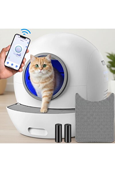 Fish & Paws Litiera automata smart pentru pisici, toaleta inteligenta cu func...